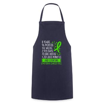 8 Years Lymphoma Cancer Free Ribbon Movement - Cooking Apron - navy - Front - AI Model Male 185 dark (185cm)