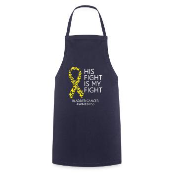 Bladder Cancer Ribbon Month His Fight is my Fight - Cooking Apron - navy - Front - AI Model Male 185 dark (185cm)
