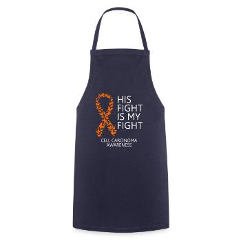Cell Carcinoma Ribbon Month His Fight is my Fight - Cooking Apron - navy - Front - AI Model Male 185 dark (185cm)