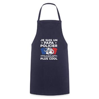 Je Suis Un Papa Policier Comme Un Papa Normal - Kochschürze - Navy - Vorne - AI Model Male 185 dark (185cm)