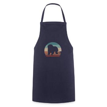 Vintage Retro Old English Sheepdog Dog Lover - Tablier de cuisine - marine - Devant - AI Model Male 185 dark (185cm)