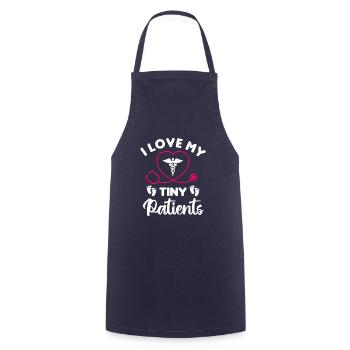 J’aime mes petits patients pédiatre pédiatre - Tablier de cuisine - marine - Devant - AI Model Male 185 dark (185cm)
