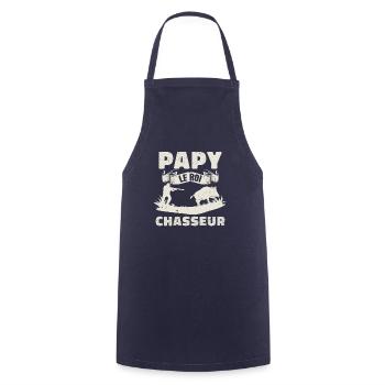 Papy Le Roi Chasseur - Tablier de cuisine - marine - Devant - AI Model Male 185 dark (185cm)