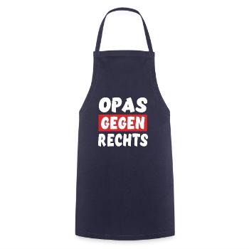 Opas Gegen Rechts - Rechts Nein Danke - Kochschürze - Navy - Vorne - AI Model Male 185 dark (185cm)