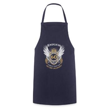 Cadeau d'anniversaire 60 - Tablier de cuisine - marine - Devant - AI Model Male 185 dark (185cm)