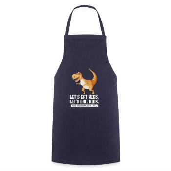 Let's Eat Kids Puntuation Saves Lives Dino Saurus - Cooking Apron - navy - Front - AI Model Male 185 dark (185cm)