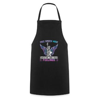 Free Speech More Important Than Your Feelings - Cooking Apron - black - Front - AI Model Male 185 dark (185cm)