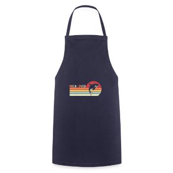 Orca Lovers Sea Creatures Protect Sunset - Cooking Apron - navy - Front - AI Model Male 185 dark (185cm)