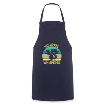 Écureuil Whisperer Fond Retro Style Couleurs - Tablier de cuisine - marine - Devant - AI Model Male 185 dark (185cm)