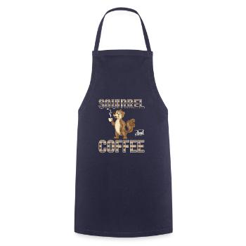 Squirrel Coffee Time to Wake Up Squirrel Squirrel - Cooking Apron - navy - Front - AI Model Male 185 dark (185cm)