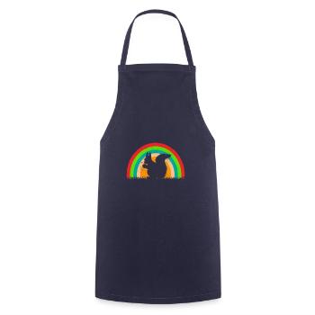 Squirrel Rainbow Color Background Nut - Cooking Apron - navy - Front - AI Model Male 185 dark (185cm)