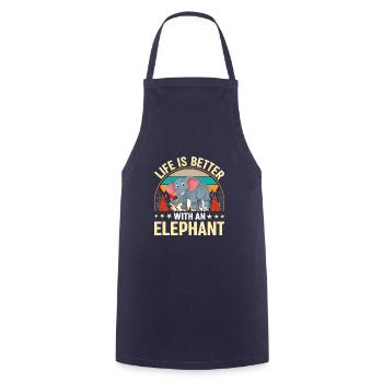 Life Is Better With An Elephant Background Forest - Cooking Apron - navy - Front - AI Model Male 185 dark (185cm)
