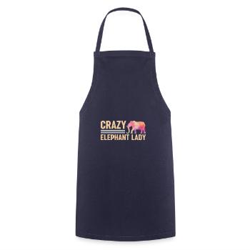 Crazy Elepahnt Lady Wild & Free Retro Taste - Tablier de cuisine - marine - Devant - AI Model Male 185 dark (185cm)