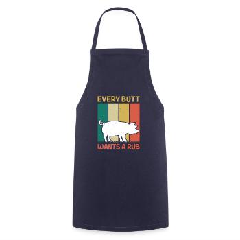 Every butt wants its touch and affection - Cooking Apron - navy - Front - AI Model Male 185 dark (185cm)