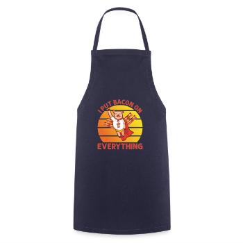 I Put Bacon On Everything Piggy Superhero - Cooking Apron - navy - Front - AI Model Male 185 dark (185cm)