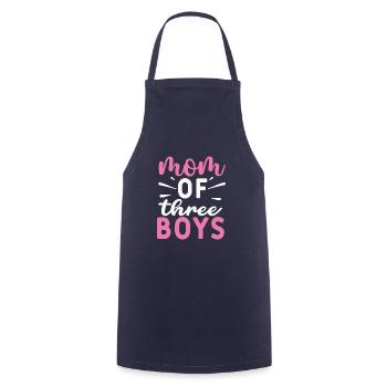 I went from mom to mom to mom to mom of three - Cooking Apron - navy - Front - AI Model Male 185 dark (185cm)