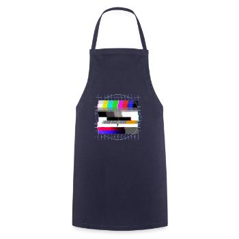Tube TV test pattern - distorted - 80s - Cooking Apron - navy - Front - AI Model Male 185 dark (185cm)