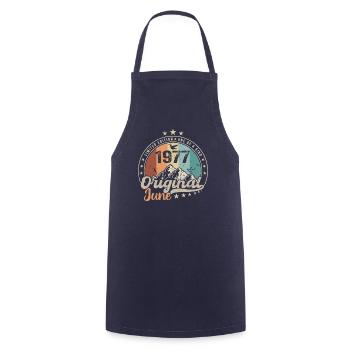 Juin 1977 Retro Vintage Cadeau d’anniversaire 1977 - Tablier de cuisine - marine - Devant - AI Model Male 185 dark (185cm)