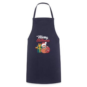 Sloth Christmas Merry Slothmas Sloth Gift - Cooking Apron - navy - Front - AI Model Male 185 dark (185cm)