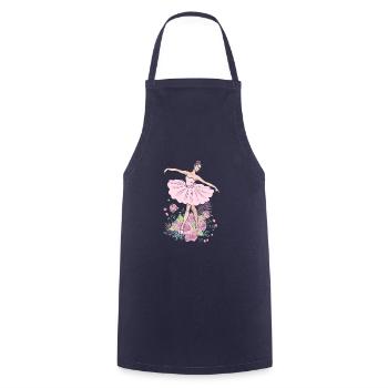 Ballerine Jeune Femme Fleurs Roses Danse - Tablier de cuisine - marine - Devant - AI Model Male 185 dark (185cm)
