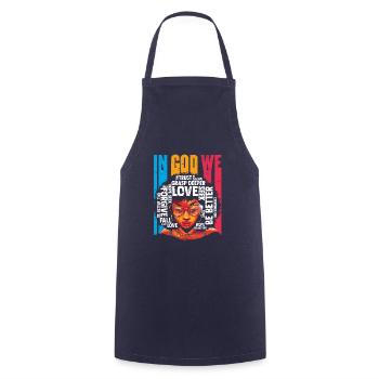 Trust in God Love Preserve Fatih Forgive - Cooking Apron - navy - Front - AI Model Male 185 dark (185cm)
