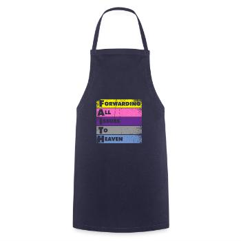 Forwarding all problems to the sky - Cooking Apron - navy - Front - AI Model Male 185 dark (185cm)