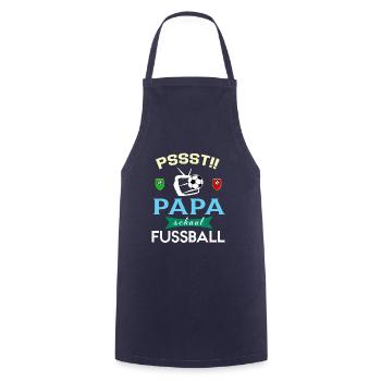 Pssst Papa Schaut Fussball Fernsehen Sport Show - Kochschürze - Navy - Vorne - AI Model Male 185 dark (185cm)