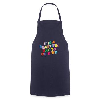 It's a nice day to be friendly - Cooking Apron - navy - Front - AI Model Male 185 dark (185cm)