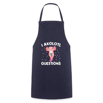Axolotl Cute Salamander Kawaii Animal Snow - Cooking Apron - navy - Front - AI Model Male 185 dark (185cm)