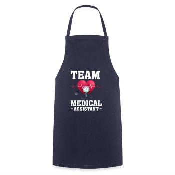 Team Medizinische Fachangestellte Herzschlag - Kochschürze - Navy - Vorne - AI Model Male 185 dark (185cm)
