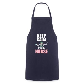 Keep Calm I' M A Nurse Heartbeat Doctor Health - Kochschürze - Navy - Vorne - AI Model Male 185 dark (185cm)