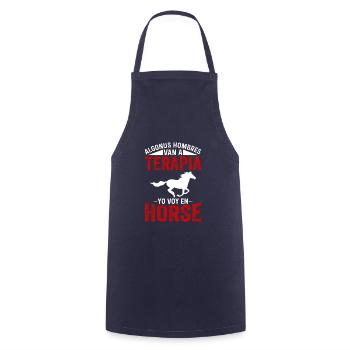 Algonus Men’s Therapy Je fais de l’équitation - Tablier de cuisine - marine - Devant - AI Model Male 185 dark (185cm)
