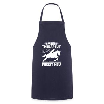 Mein Therapeut Frisst Heu Pferd Reiten Kultur Tier - Kochschürze - Navy - Vorne - AI Model Male 185 dark (185cm)