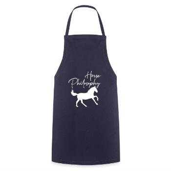 Pferd Philosophie Reiten Tier Western Style Weiß - Kochschürze - Navy - Vorne - AI Model Male 185 dark (185cm)