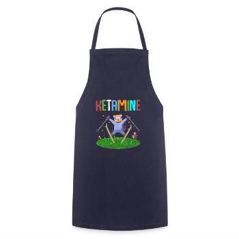 Ketamine Skiing Jumping Bear - Cooking Apron - navy - Front - AI Model Male 185 dark (185cm)