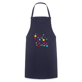 Stars, star, colorful stars - Cooking Apron - navy - Front - AI Model Male 185 dark (185cm)