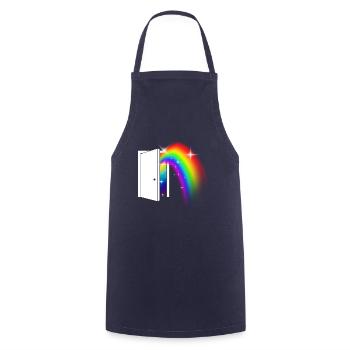 LGBT Regenbogenflagge - Kochschürze - Navy - Vorne - AI Model Male 185 dark (185cm)
