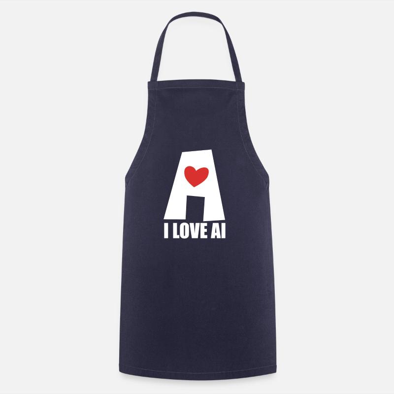 Artificial Intelligence - I love AI - Digital - Cooking Apron - navy