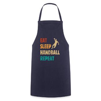 Eat Sleep Handball Repeat - Handballer Saying - Cooking Apron - navy - Front - AI Model Male 185 dark (185cm)