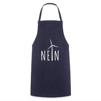 NEIN! Windrad nein danke - Gefahr für Vögel - Kochschürze - Navy - Vorne - AI Model Male 185 dark (185cm)
