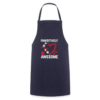PAWSITIVELY AWESOME - Cooking Apron - navy - Front - AI Model Male 185 dark (185cm)