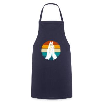 Hand + Dog Paw - High Five - Dog Fan - Cooking Apron - navy - Front - AI Model Male 185 dark (185cm)