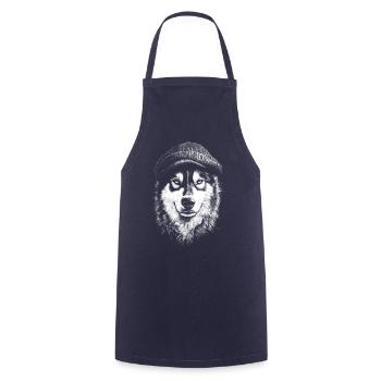 Alaskan Malamute Bobble Hat Dog Sled Dog - Cooking Apron - navy - Front - AI Model Male 185 dark (185cm)