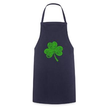 Trèfle - Saint-Patrick - Irlande - Tablier de cuisine - marine - Devant - AI Model Male 185 dark (185cm)
