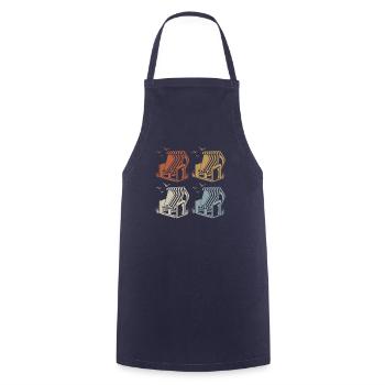 Beach Chair Retro - Vintage - Silhouette - Cooking Apron - navy - Front - AI Model Male 185 dark (185cm)