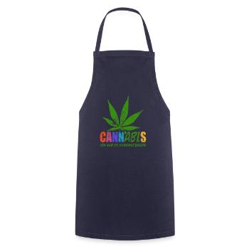 CannABIs Abi durchgezogen - Abitur - Spruch - Kochschürze - Navy - Vorne - AI Model Male 185 dark (185cm)