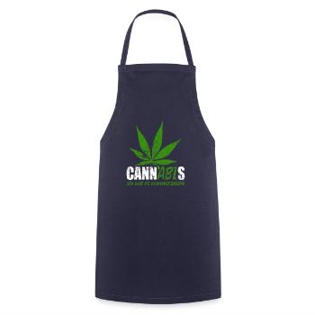 CannABIs Abi durchgezogen - Abitur - Spruch - Kochschürze - Navy - Vorne - AI Model Male 185 dark (185cm)