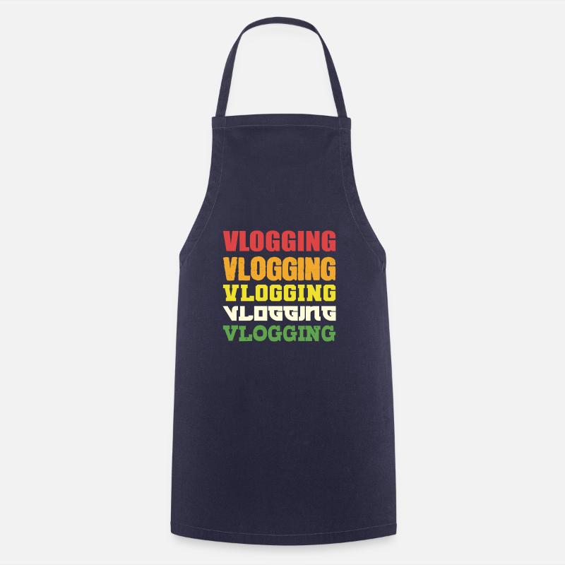VLogging Vlogging Vlogging. Cadeau Vlogger alimentaire - Tablier de cuisine - marine