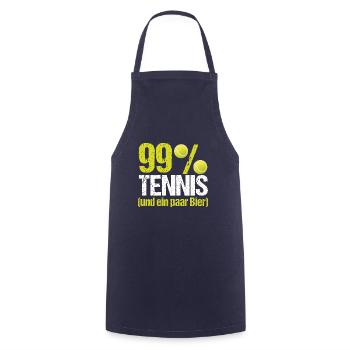 Tennisspieler Tennis Bier - Kochschürze - Navy - Vorne - AI Model Male 185 dark (185cm)