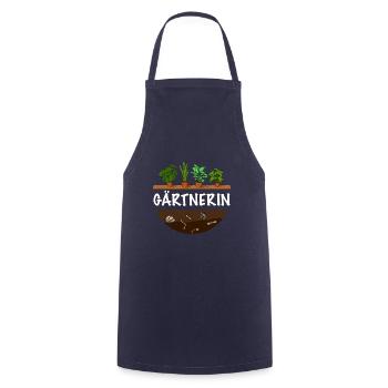 Gärtnerin Topfpflanzen für die Gartenarbeit - Kochschürze - Navy - Vorne - AI Model Male 185 dark (185cm)